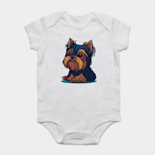 Yorkshire Terrier Portrait Baby Bodysuit